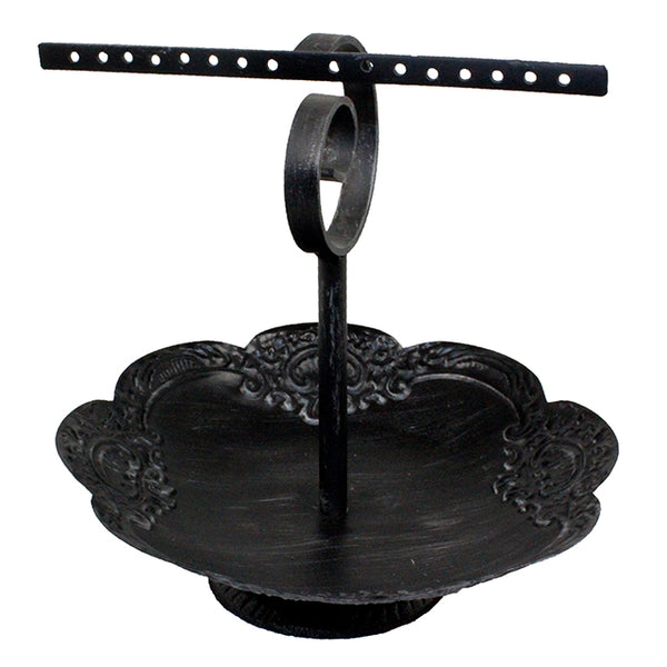 PE6704 - Single Bar Iron Earring Stand with Bowl