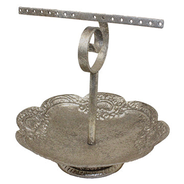 PE6704 - Single Bar Iron Earring Stand with Bowl