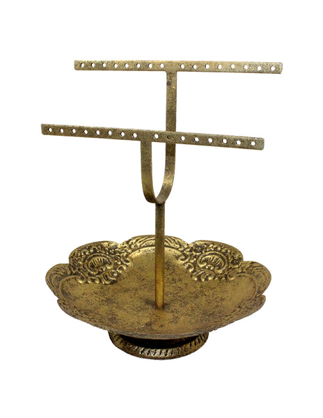 PE6707 - Double Bar Iron Earring Stand with Bowl