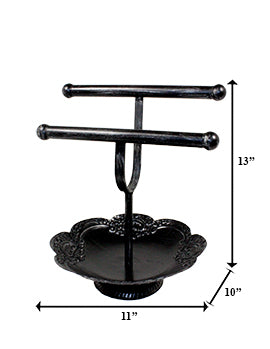 PE6708 - Double Bar Iron Bracelet Stand with Bowl