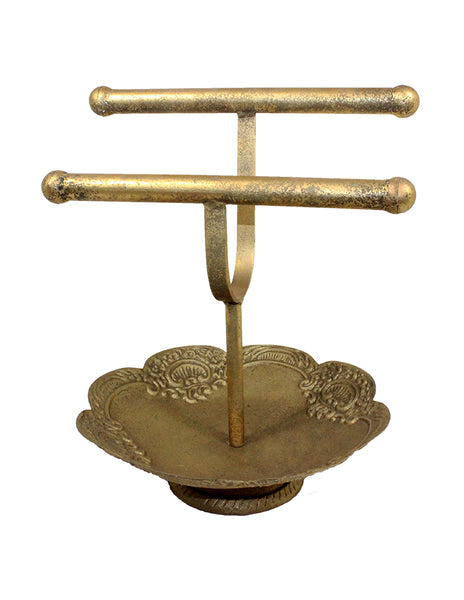 PE6708 - Double Bar Iron Bracelet Stand with Bowl
