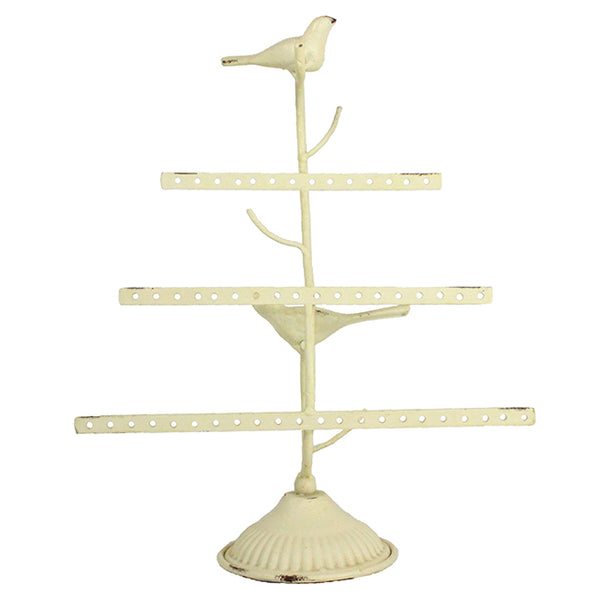 PE7007 - Three Tiered Wrought Iron Earring Stand with Birds