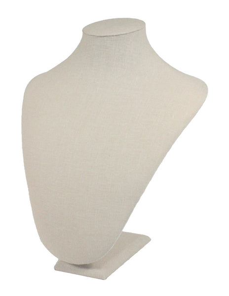 PE2322NA - Premium Padded Linen Bust Necklace Display - 19"