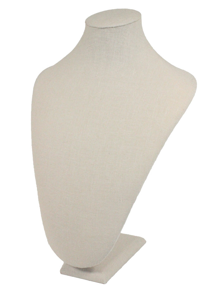 PE2323NA - Premium Padded Linen Bust Necklace Display - 14.5"