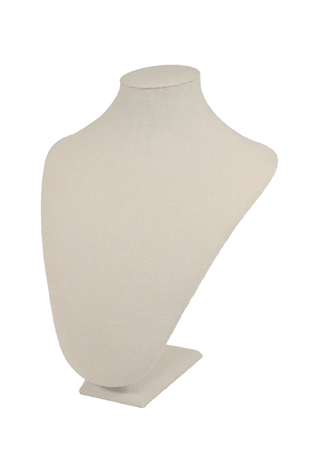 PE2326 NA - Premium Padded Linen Bust Necklace Display - 9.5"