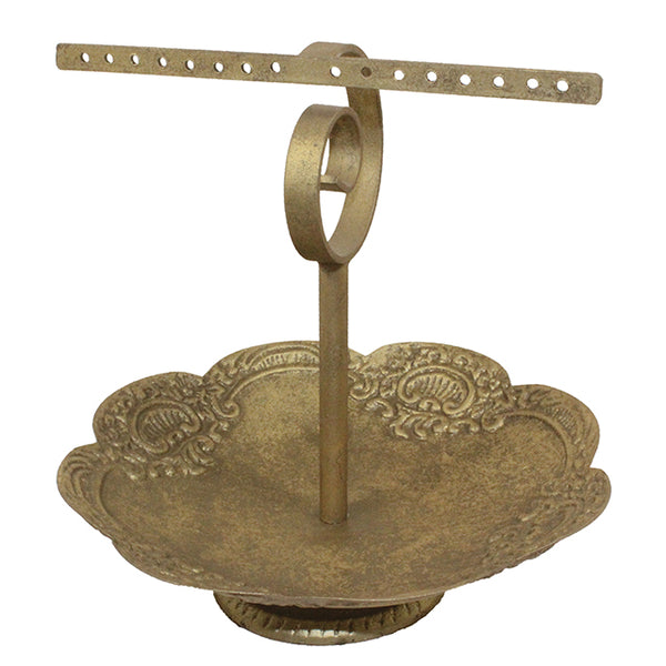 PE6704 - Single Bar Iron Earring Stand with Bowl