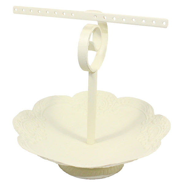 PE6704 - Single Bar Iron Earring Stand with Bowl